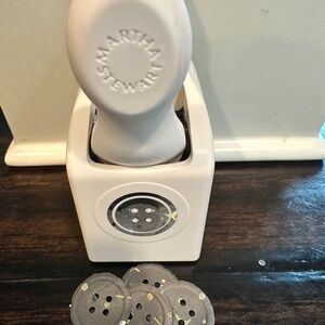 Martha Stewart White and Gray Ceramic Craft Punch